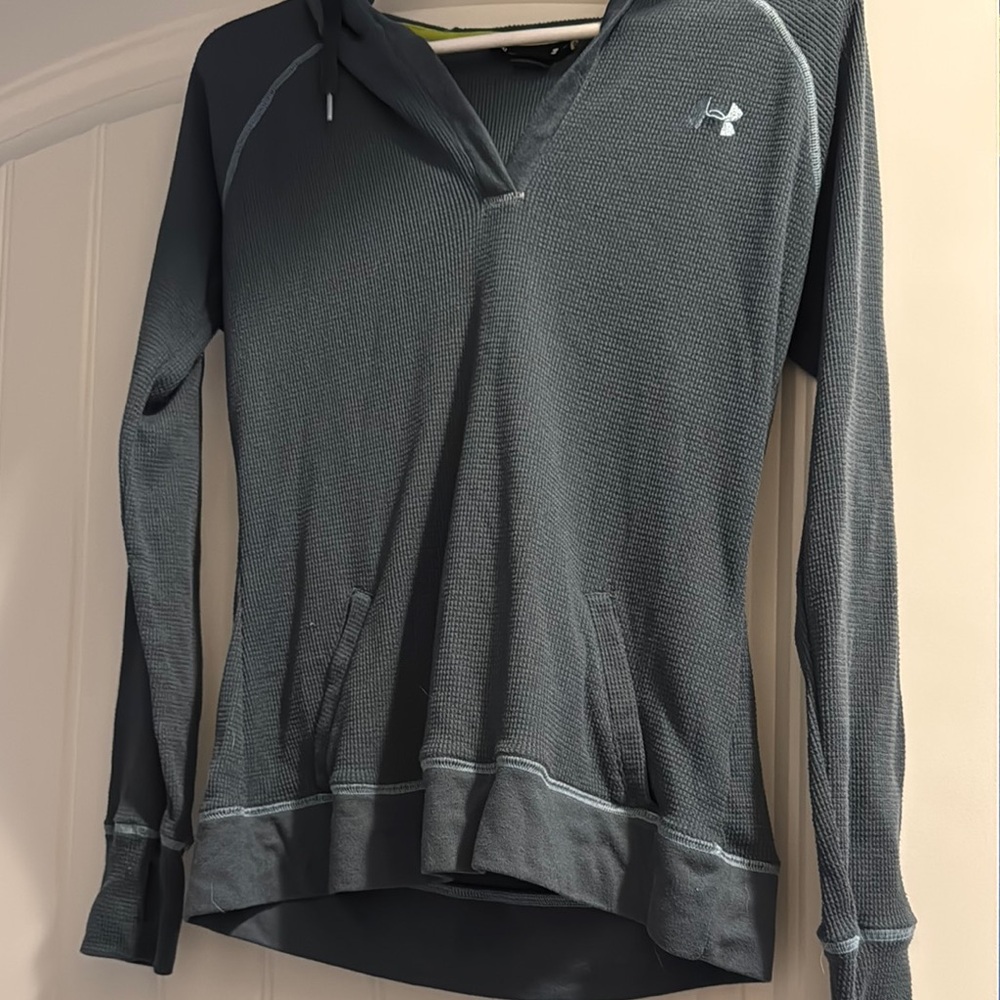 Under Armour blue/gray Fitted Long Sleeve Polo Sweatshirt